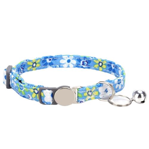 Bohemian Sweet Little Floral Cat Collar Ethnic Pet Collar Engravable Metal Safety Buckle Cat Collar