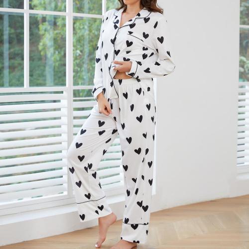 Women's Pajamas Autumn and Winter Long Sleeve Shirt Trousers Two-piece Set