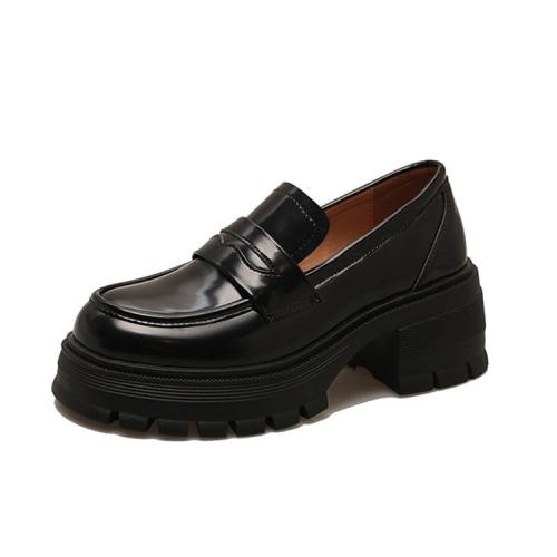 Retro British Style Thick-Soled Small Leather Shoes Women Loafers