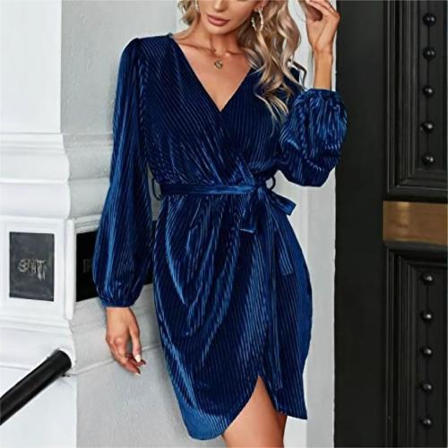 Velveteen Plus Size One-piece Dress PC