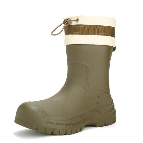 Rain Boots Fashion Outdoor Waterproof Shoes fleece-lined Thickened Short Tube Boots