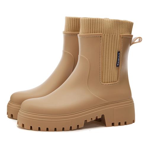 Women's elastic new rain boots mid-low rain boots Chelsea waterproof non-slip rain outdoor boots