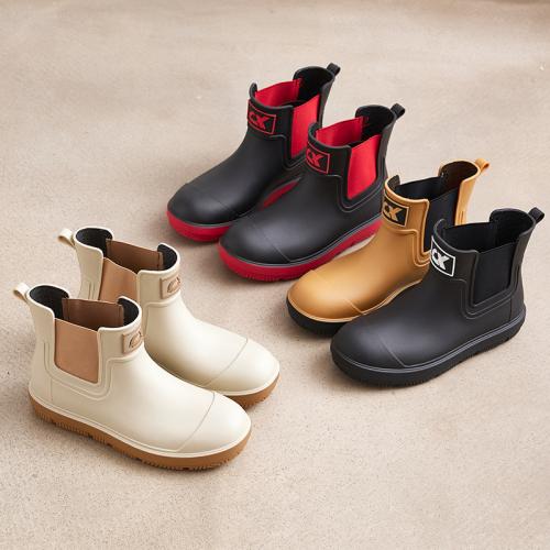 Couple's new elastic rain boots low rain boots waterproof non-slip rain outdoor boots