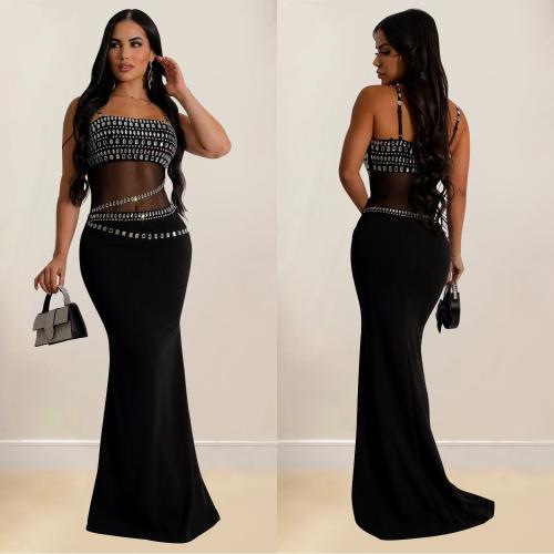 Polyester Slip Jurk Rhinestone meer kleuren naar keuze stuk