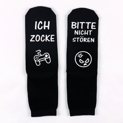 Coton Chaussettes unisexes pour les genoux Lettre Noir : Paire