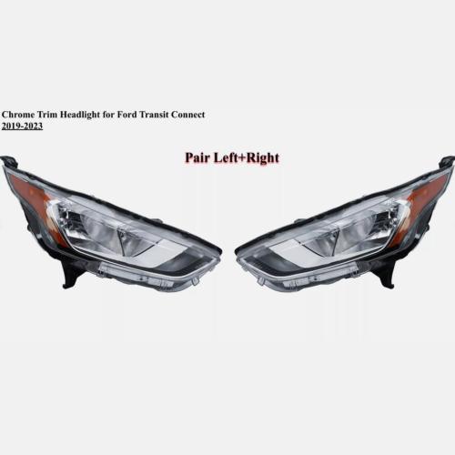 Driver Left Side Chrome Headlight for 19-23 Ford Transit Connect XL XLT Titanium