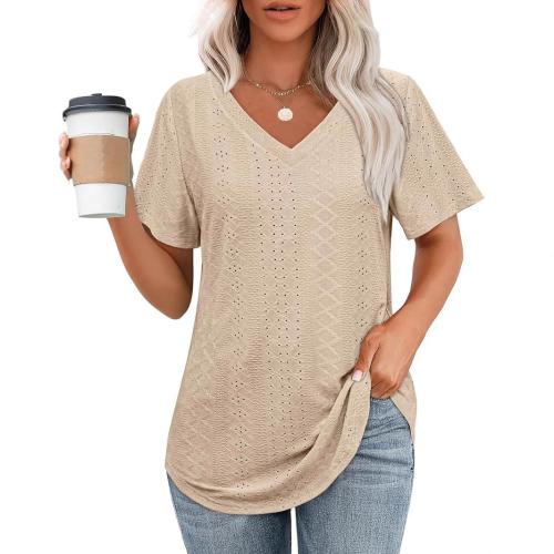 Polyester Women Short Sleeve T-Shirts slimming & sweat absorption & loose PC