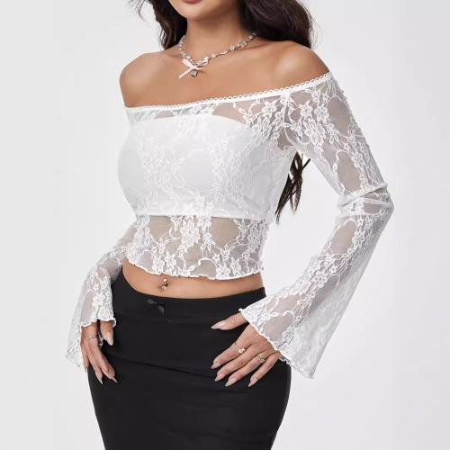 Polyester Slim Women Long Sleeve Blouses white PC