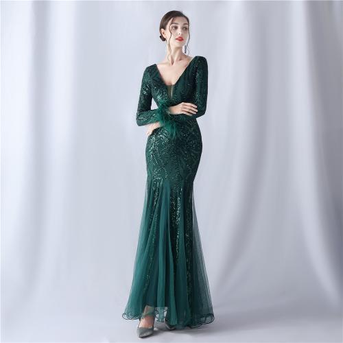 Polyester Waist-controlled & Plus Size Long Evening Dress PC