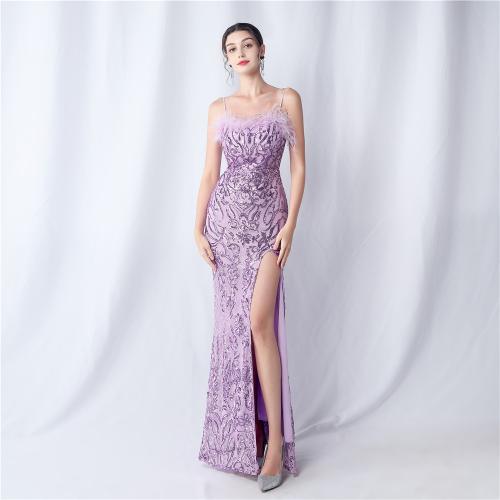 Polyester Waist-controlled & floor-length & Plus Size Long Evening Dress PC