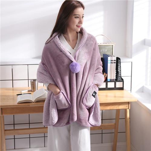 Multifunctional Winter Small Office Nap Blanket Leg Warming Lazy Knitted Blanket