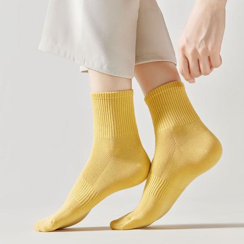 Women's Cotton Socks Spring and Summer Cotton Solid Color Thin Women's Trendy Socks