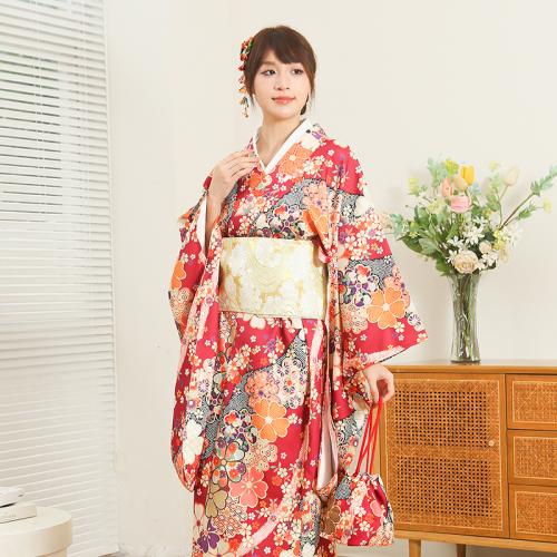 Women's Improved Long Kimono Dress Japanese-style Kimono Suit