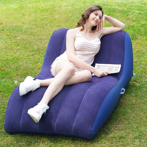 Outdoor inflatable flocking sofa camping portable inflatable mattress Home lazy sofa