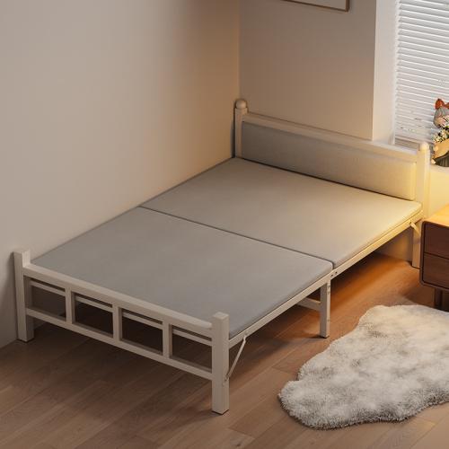 Folding Bed for Single Adult Home Foldable 1.2m Simple Bed Nap Bed Hard Plate Iron Bed