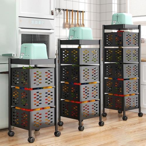 Kitchen Vegetable Storage Rack Multi-layer Large-capacity Basket Installation-free Rotating Storage Rack