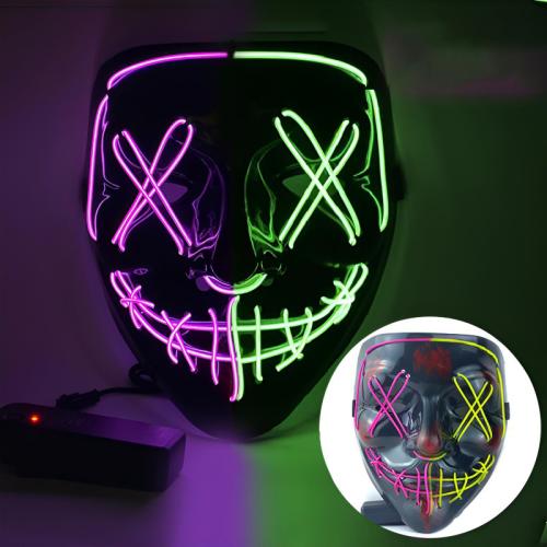 Cold light Halloween mask led luminous black mask