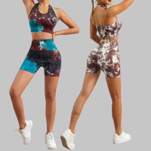 Seamless Yoga Clothing Women's Fitness Suit High Waist Hip Lifting Fitness Tie-Dye Sportswear Set