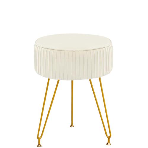 Métal & Flannelette Tabouret Éponge Blanc pièce