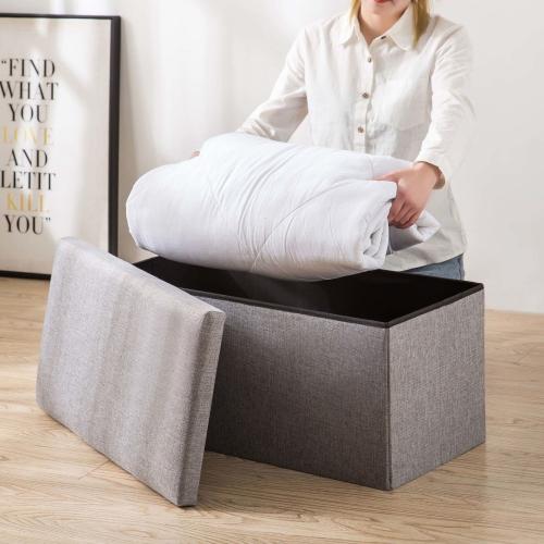 Medium Density Fiberboard & Cloth Storage Stool PC