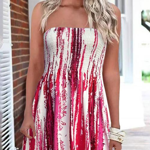 Polyester Slim Tube Top Dress & off shoulder printed mixed colors PC