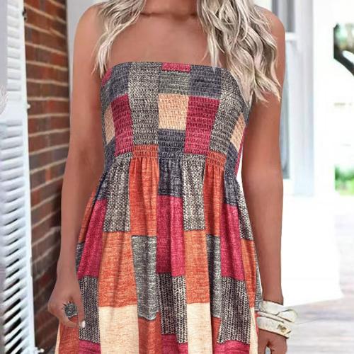 Polyester Slim Tube Top Dress & off shoulder printed PC