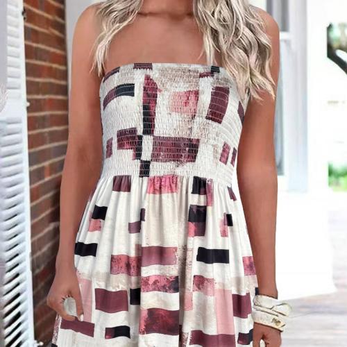 Polyester Slim Tube Top Dress & off shoulder printed PC