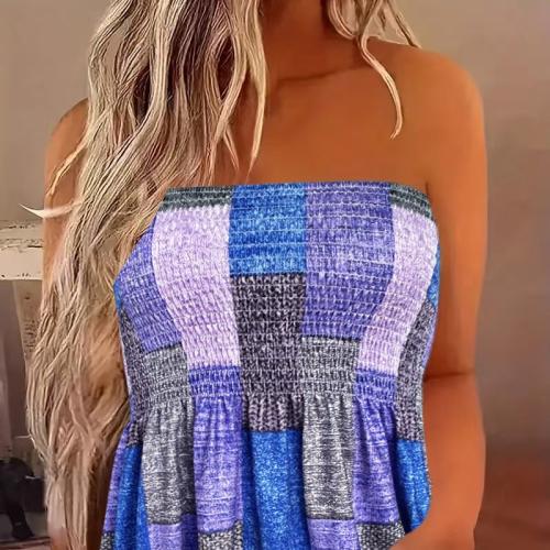 Polyester Slim Tube Top & off shoulder printed mixed colors PC