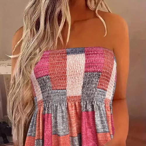 Polyester Slim Tube Top & off shoulder printed mixed colors PC