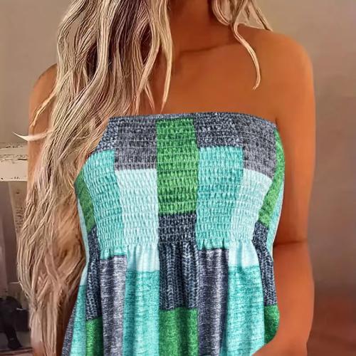 Polyester Slim Tube Top & off shoulder printed mixed colors PC