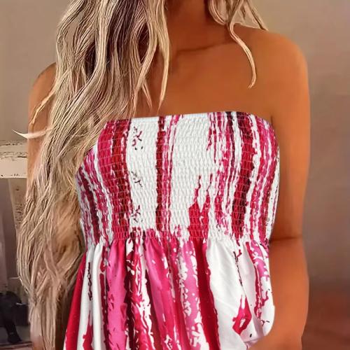 Polyester Slim Tube Top & off shoulder printed mixed colors PC