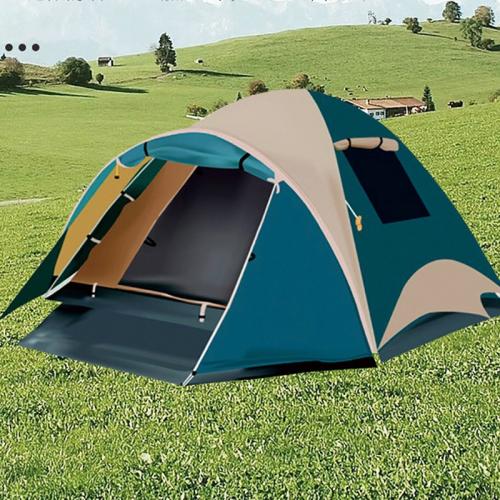 Polyester Taffeta 3-4 People Tent portable Solid blue PC