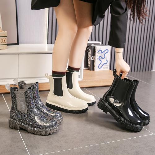 New Short Rain Shoes Classic Fashion Rain Boots Waterproof overshoes Women's Non-slip Rubber Shoes