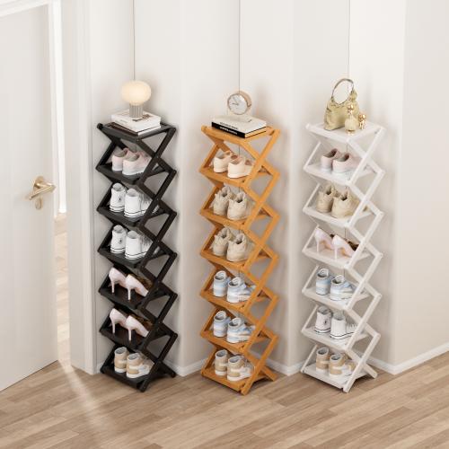 Installation-free Folding Shoe Rack Narrow and Small Household Doorway Multi-layer Simple Shoe Rack