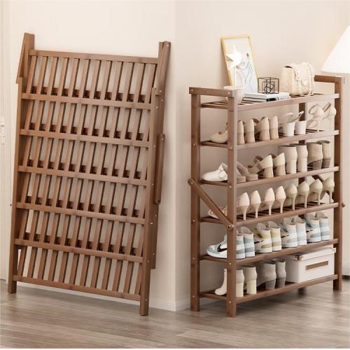 Foldable Installation-Free Shoe Rack Household Doorway Bamboo Shoe Cabinet