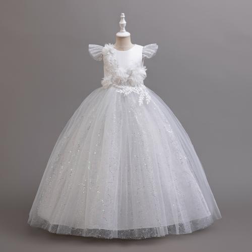 Polyester Ball Gown Girl One-piece Dress Cute Sequin PC