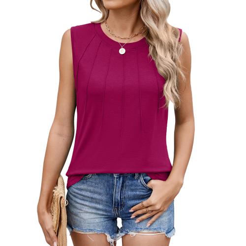 Seda artificial & Spandex & Poliéster Mujeres camiseta sin mangas, más colores para elegir,  trozo