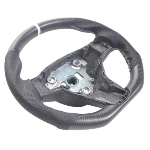 For Tesla Model 3 Model Y No heated Real Carbon Fiber Matte Flat Steering Wheel