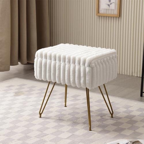 Striped Dressing Stool Soft Storage Stool Modern Simple Dressing Stool