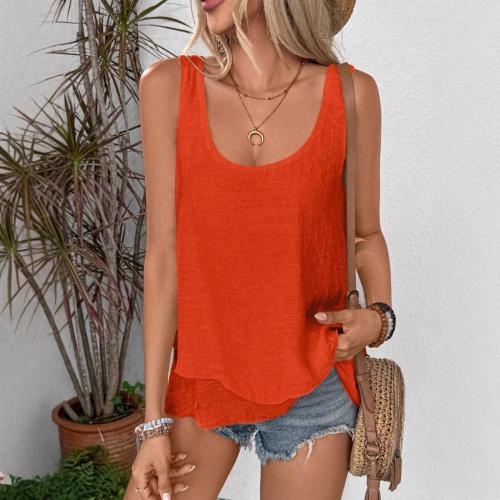 New vest top sleeveless double layer cake tail T-shirt top for women