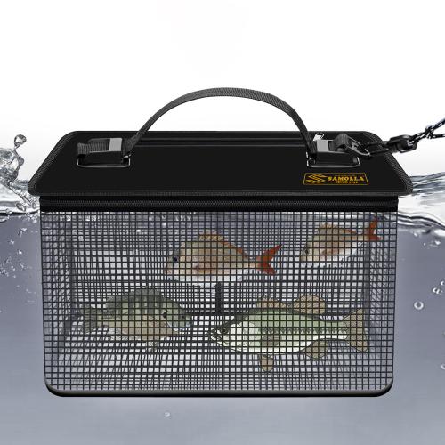 New floating water fish bucket foldable sea fishing protection quick-drying portable net bag