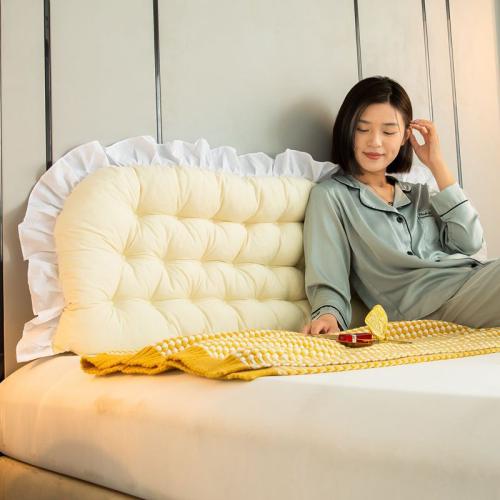 Bedside Cushion Bedroom Soft Cushion Waist Cushion Large with Strap Fixed