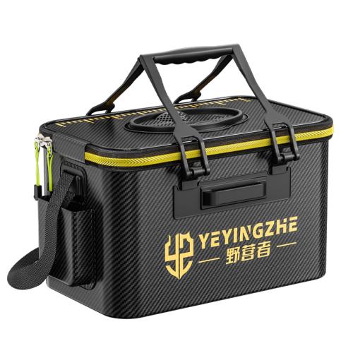 Live Fish Bucket Carbon Pattern Fishing Bucket New Thickened Folding Fish Protection Bucket