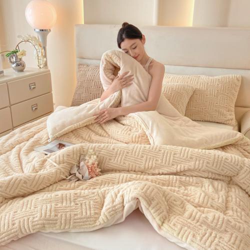 Class A Jacquard Tower Fleece Milk Fleece Winter Quilt Thickened Warm Quilt