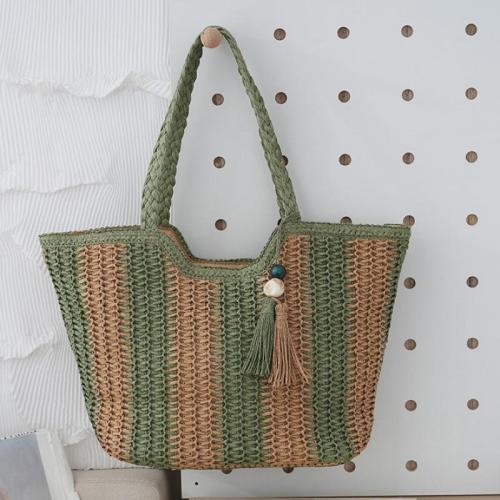 Straw Bag Fashion Tote Bag Summer Seaside Vacation Bag Leisure Beach Bag