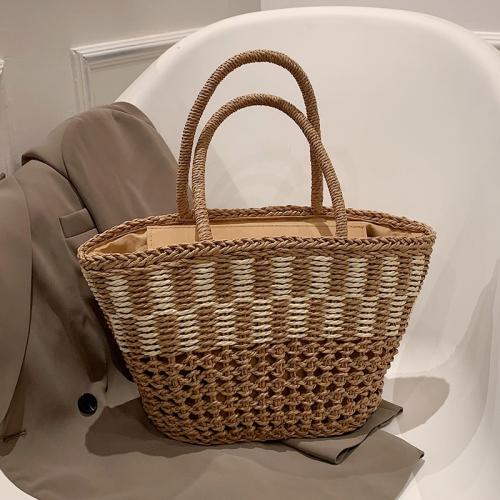 Large capacity straw bag ethnic woven bag bohemian style portable shoulder bag