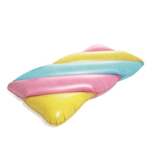 Candy color adult water inflatable floating island rainbow floating bed