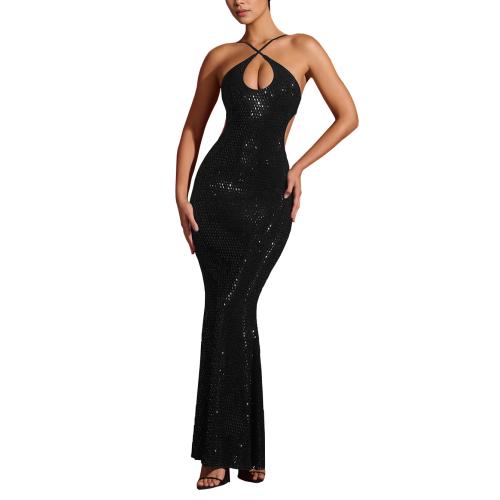 Fashion Women's Hot Drilling Halter Sexy Slim Fit dress