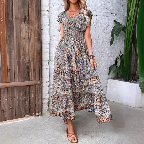 New Bohemian Style Printing Long One-piece Dress