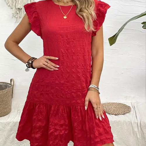 Women's New Ruffled Sleeveless dress A- line Dress Flying Sleeve Loose Short dress